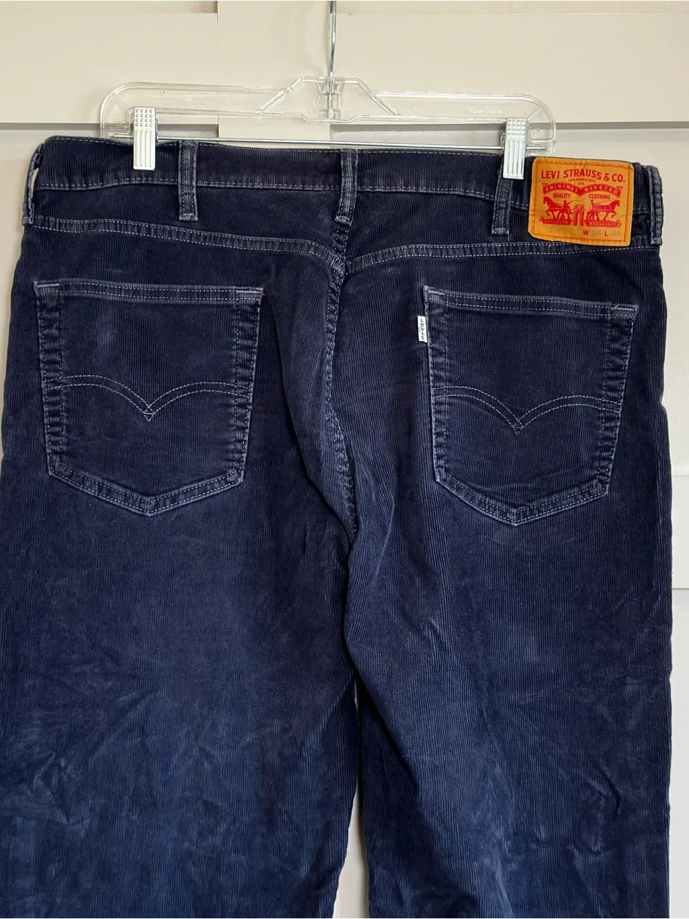 Levis 514 Straight Corduroy Pants Men’s 38x34 Navy Cord Trousers Preppy Casual
